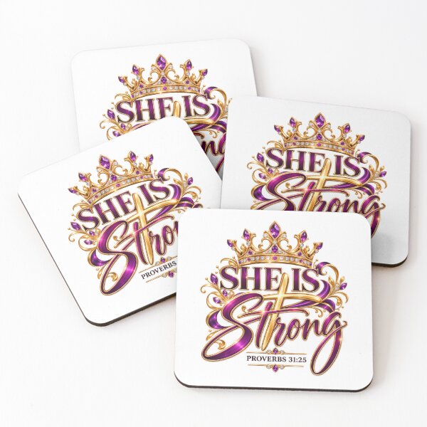 Item preview, She Is Strong (Proverbs 31:25) (Purple & Gold) designed and sold by Manifest of Creations.