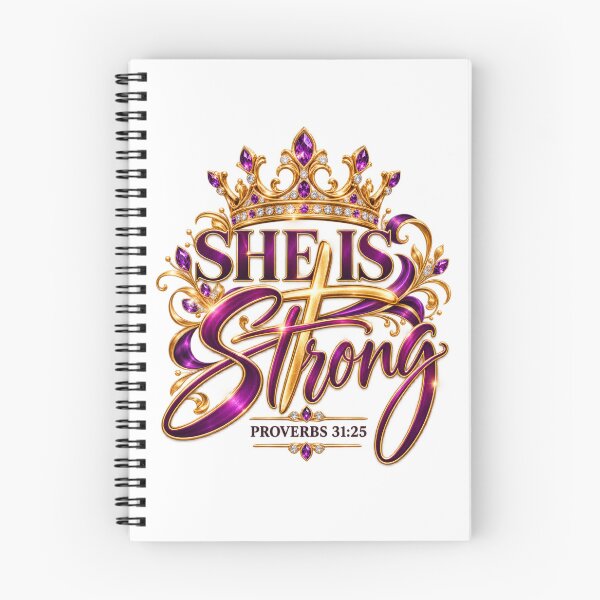 Item preview, She Is Strong (Proverbs 31:25) (Purple & Gold) designed and sold by Manifest of Creations.