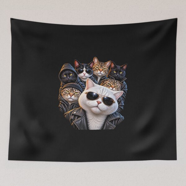 Item preview, Cool Cat Gang in Leather Jackets designed and sold by JAR Designs and Development.