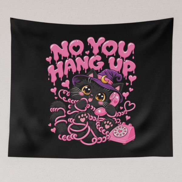 Item preview, No You Hang Up Black Cat Telephone Distressed Celebration designed and sold by adiencarteras.