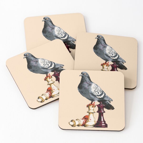 Item preview, Pigeon Standing on Chess King Victory Illustration designed and sold by joannejgg.