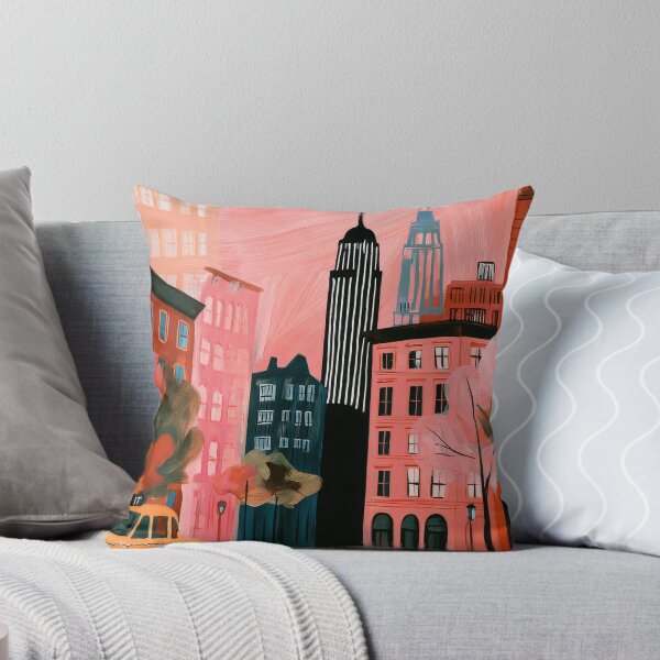 Item preview, Celebrate New York in Fall Vibrant Cityscape, Abstract Skyscrapers and Iconic Yellow Taxi Art designed and sold by OlfactoART Studio.