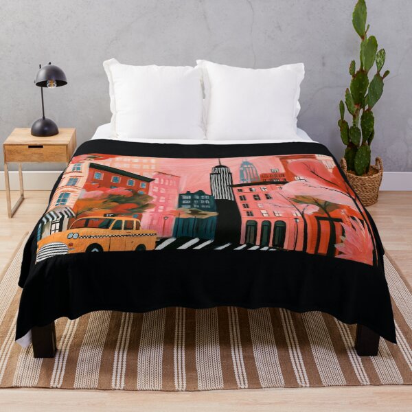 Item preview, Celebrate New York in Fall Vibrant Cityscape, Abstract Skyscrapers and Iconic Yellow Taxi Art designed and sold by OlfactoART Studio.