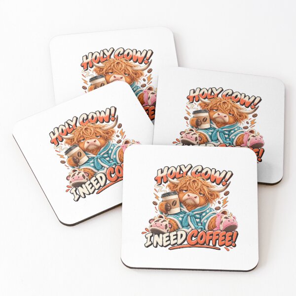 Item preview, Holy Cow I Need Coffee – Funny Highland Cow Lover Design designed and sold by JezzasFunnyShirts .