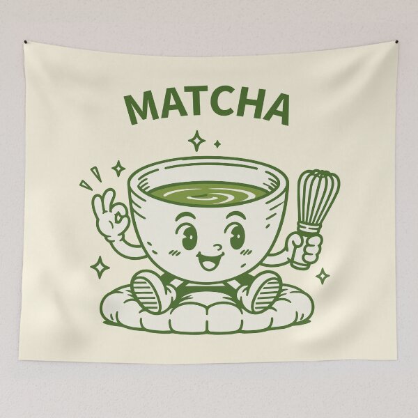 Item preview, Cute Matcha Bowl Kawaii Green Tea Character designed and sold by magiccato.