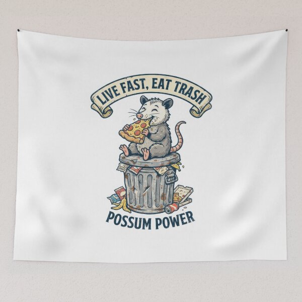 Item preview, Live Fast Eat Trash Possum Power Art designed and sold by Rahat3344.