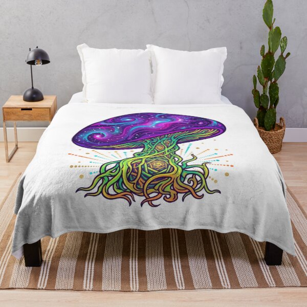 Item preview, Cosmic Galaxy Mushroom Psychedelic Art designed and sold by Rahat3344.