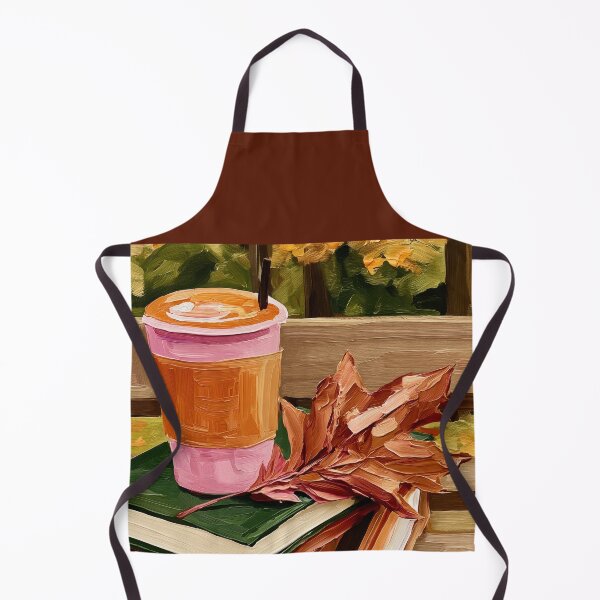 Item preview, Savor the Cozy Magic of Autumn with a Cup of Coffee, a Stack of Books, and Golden Fall Leaves designed and sold by OlfactoART Studio.