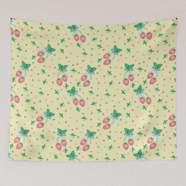 Item preview, Cute Strawberry Bow Seamless Pattern designed and sold by LynkArt.