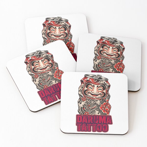 Item preview, Daruma Can Tattoo Japanese Traditional Art Red Soda Pop Art -The Great Wave- designed and sold by LOVEARTDESIGN.