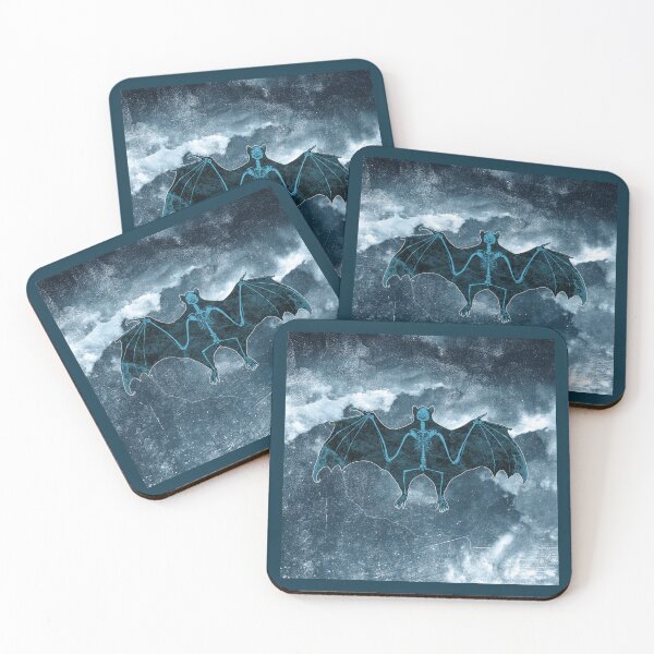 Item preview, Blue Bat Skeleton X-Ray Spread Wings Anatomy Gothic designed and sold by Ghoul Enterprises.