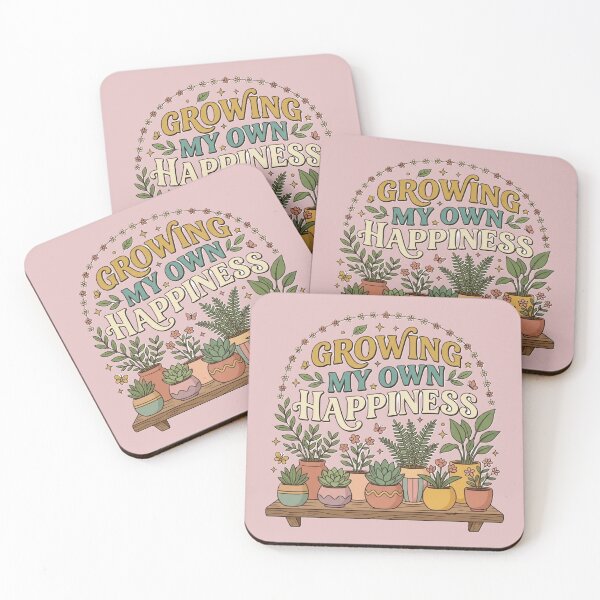 Item preview, Retro Cute Growing My Own Happiness Plant Lover Aesthetic designed and sold by abdoreds.
