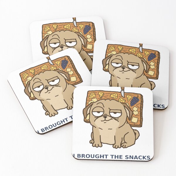 Item preview, Funny Pug Sticker — I Brought the Snacks Charcuterie Dog designed and sold by ryleemaxwell.