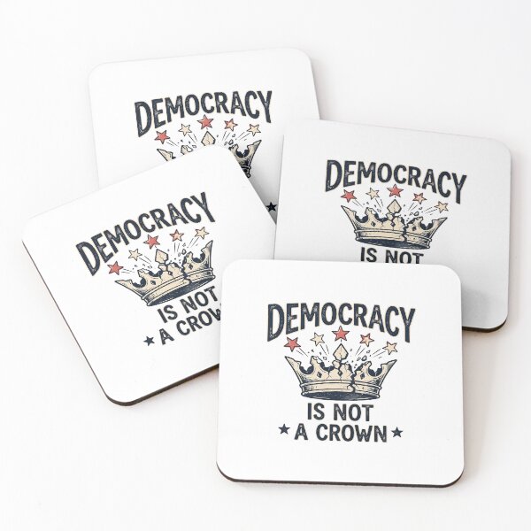 Item preview, Democracy Is Not A Crown – No Kings Freedom Protest Art designed and sold by Tee-Show.