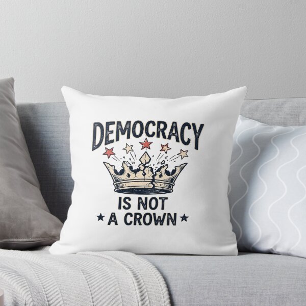 Item preview, Democracy Is Not A Crown – No Kings Freedom Protest Art designed and sold by Tee-Show.