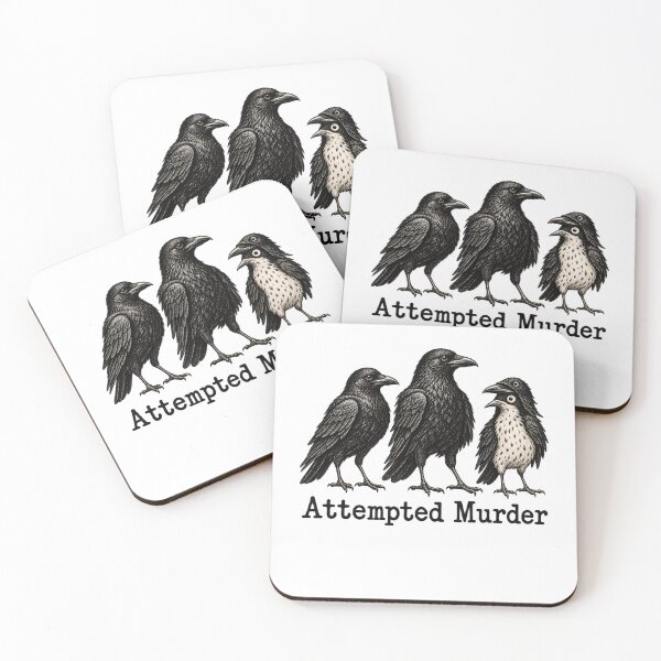 Item preview, Attempted Murder – Funny Crows designed and sold by sollunadesignns.