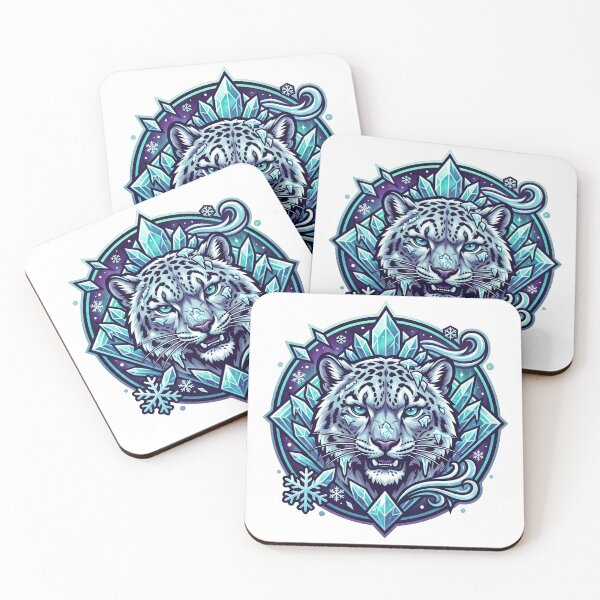Item preview, Fierce Snow Leopard Aurora Geometric Ice Storm designed and sold by m.mmado.