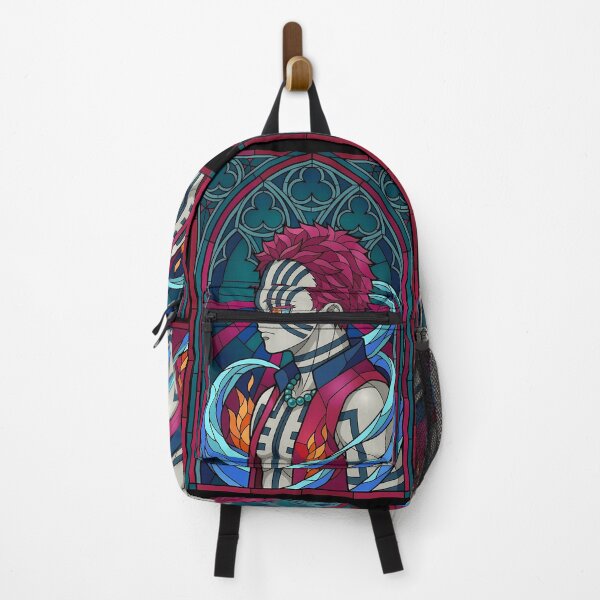 Item preview, Akaza Demon Slayer Blue Flame Stained Glass Profile designed and sold by mildaclairmo.