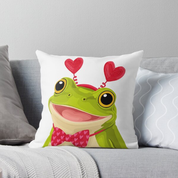 Item preview, Valentine Frog with Heart Antennae Illustration designed and sold by The Home Of Pink Peach.