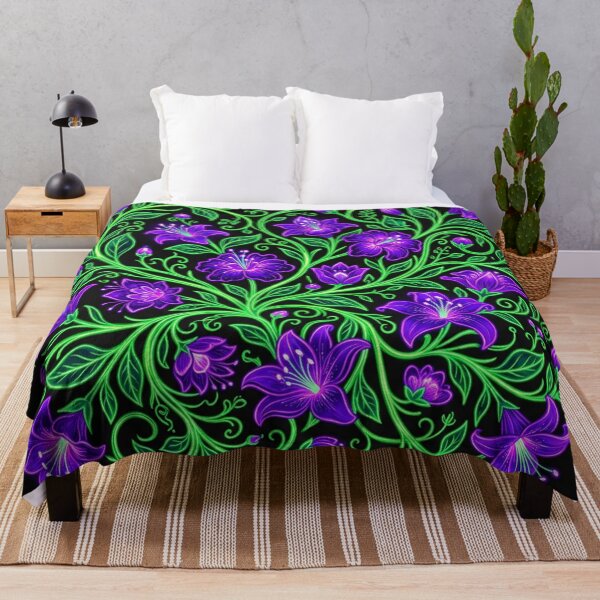 Item preview, Neon Purple Glowing Floral Vines Pattern designed and sold by Owcomm.