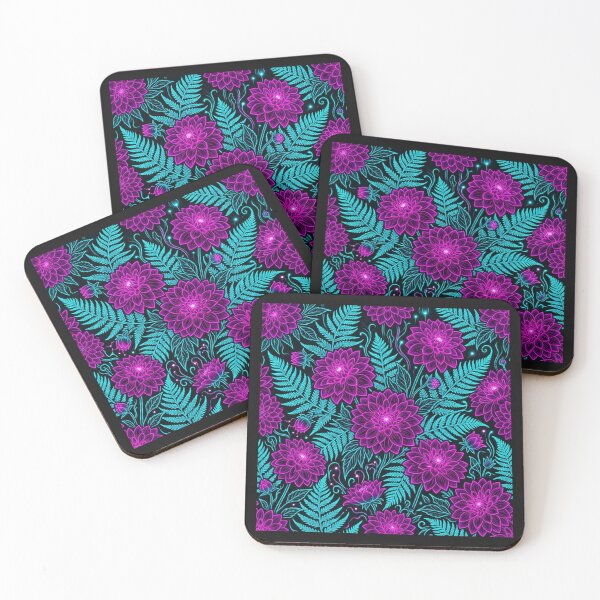 Item preview, Luminous Neon Purple Floral Fern Botanical Pattern designed and sold by Owcomm.