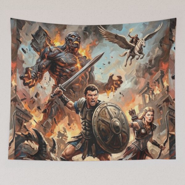 Item preview, Wrath of the Titans Fantasy Adventure Fine Art Tribute designed and sold by Art's Diner.