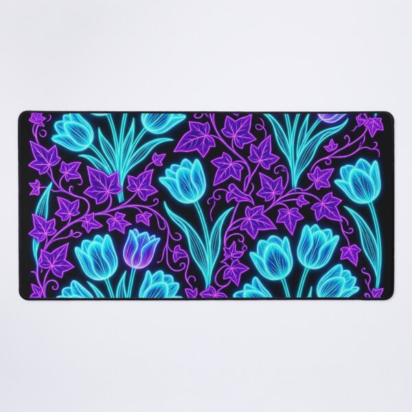 Item preview, Neon Blue Tulips and Purple Ivy Pattern designed and sold by Owcomm.