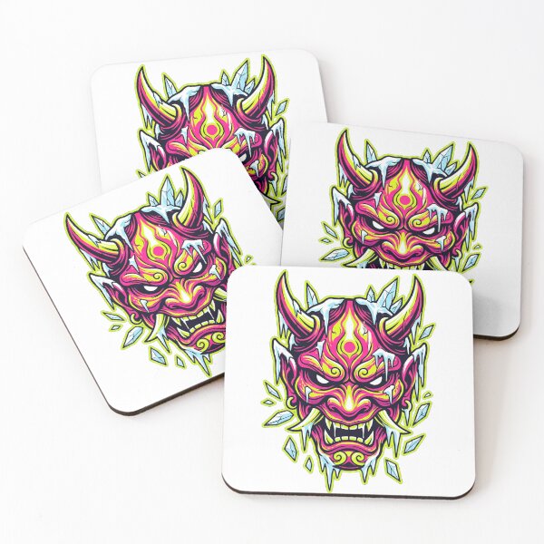 Item preview, Cyberpunk Frost Oni Mask Japanese Winter Streetwear designed and sold by m.mmado.
