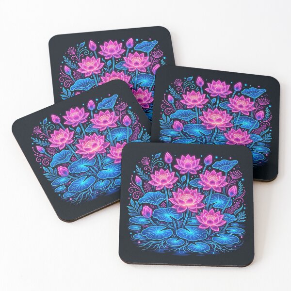 Item preview, Glowing Pink Lotus Flowers In Water designed and sold by Owcomm.