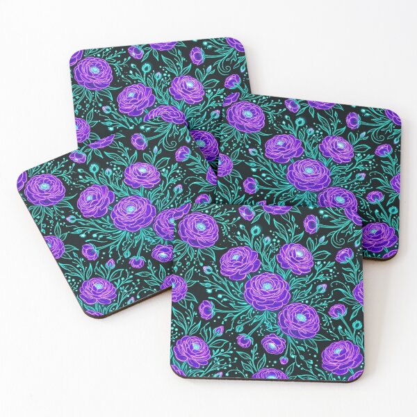 Item preview, Glowing Purple Peony Botanical Floral Pattern designed and sold by Owcomm.