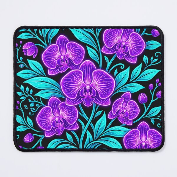 Item preview, Neon Glowing Purple Orchid Floral Illustration designed and sold by Owcomm.