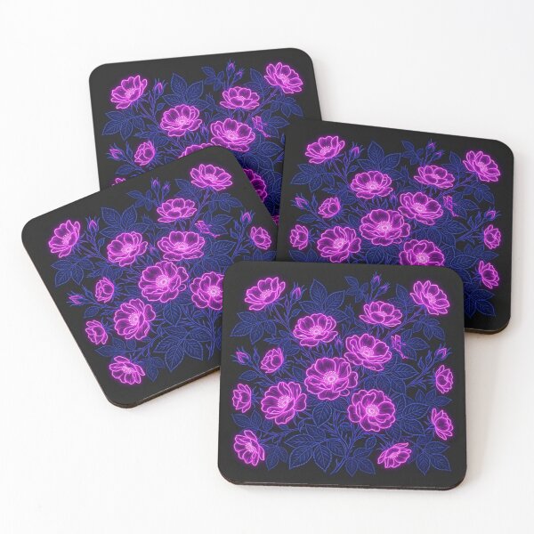 Item preview, Glowing Neon Pink Roses Floral Pattern designed and sold by Owcomm.