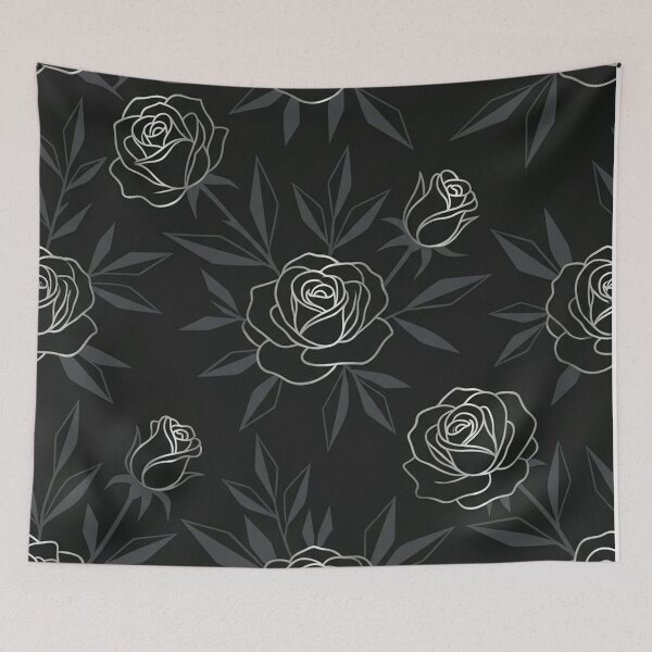 Item preview, Elegant Silver Line Art Rose Pattern designed and sold by Owcomm.