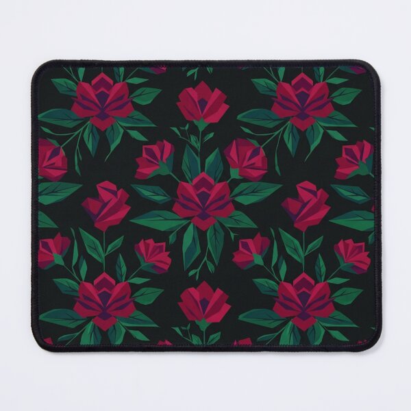 Item preview, Geometric Dark Crimson Rose Floral Pattern designed and sold by Owcomm.