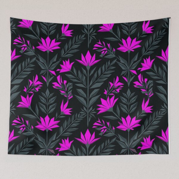 Item preview, Neon Pink Geometric Floral Botanical Pattern    designed and sold by Owcomm.