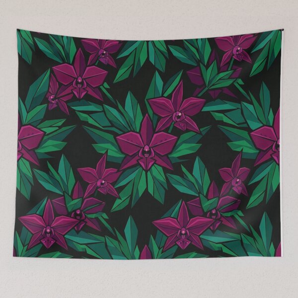 Item preview, Geometric Purple Orchid Floral Pattern Artwork designed and sold by Owcomm.