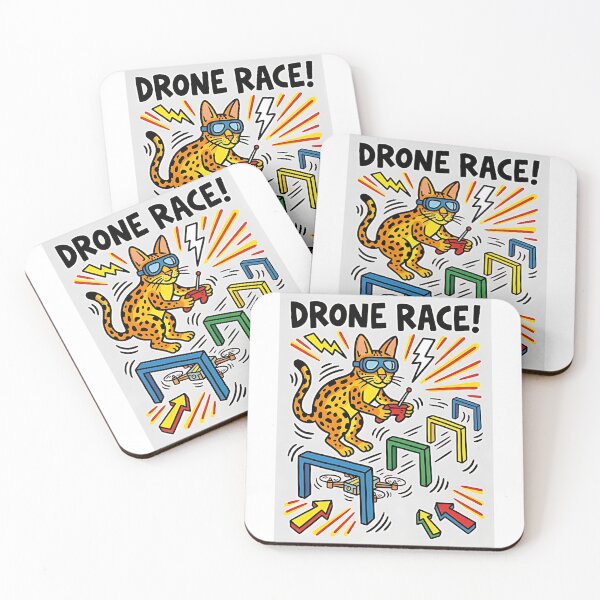 Item preview, Savannah Cat Drone Racer – Fast Paws, Fast Drones designed and sold by PictoVibe.