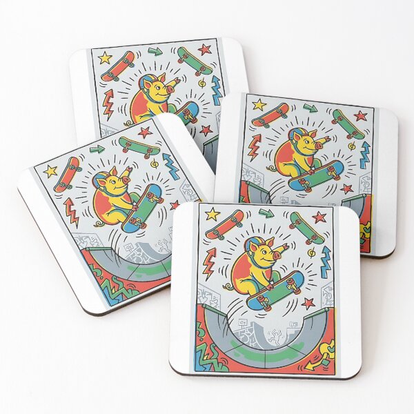 Item preview, KuneKune Pig Skateboarder – Little Pig, Big Tricks designed and sold by PictoVibe.