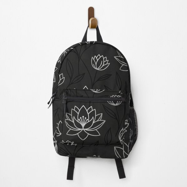 Item preview, Silver Lotus Flower Pattern On Dark Background designed and sold by Owcomm.