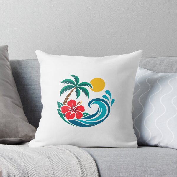 Item preview, Sun, palm tree and red flower by the sea designed and sold by BigArt-ec.
