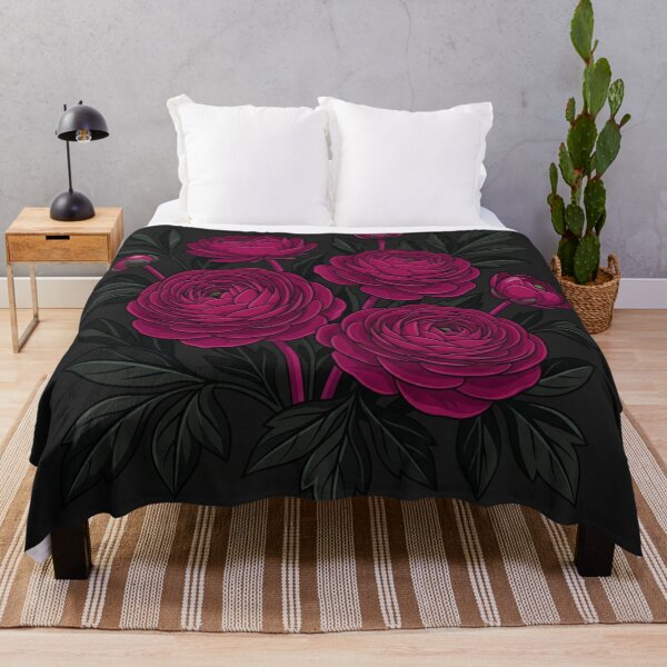 Item preview, Elegant Dark Magenta Ranunculus Floral Bouquet designed and sold by Owcomm.