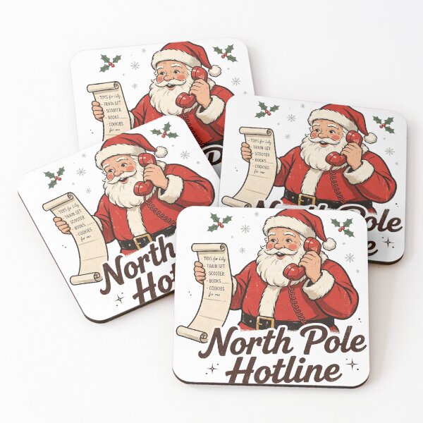 Item preview, North Pole Hotline Shirt — Retro Santa on the Phone Christmas Tee designed and sold by unthinkabletees.