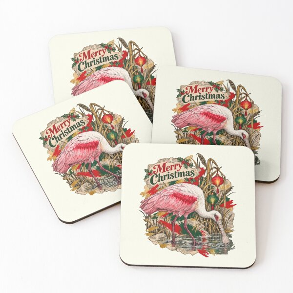 Item preview, Roseate spoonbill explores festive waters among printed reeds designed and sold by Honu2025.