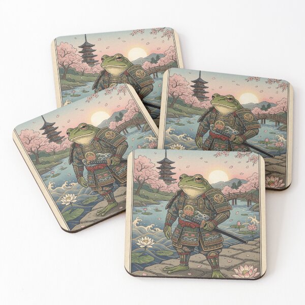 Item preview, The Noble Samurai Frog Ukiyo-e Woodblock Art designed and sold by iris-festival.