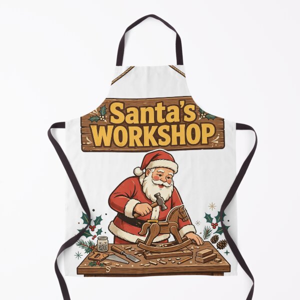 Item preview, Santa's Workshop Shirt — Retro Toy Workshop Christmas Tee designed and sold by unthinkabletees.