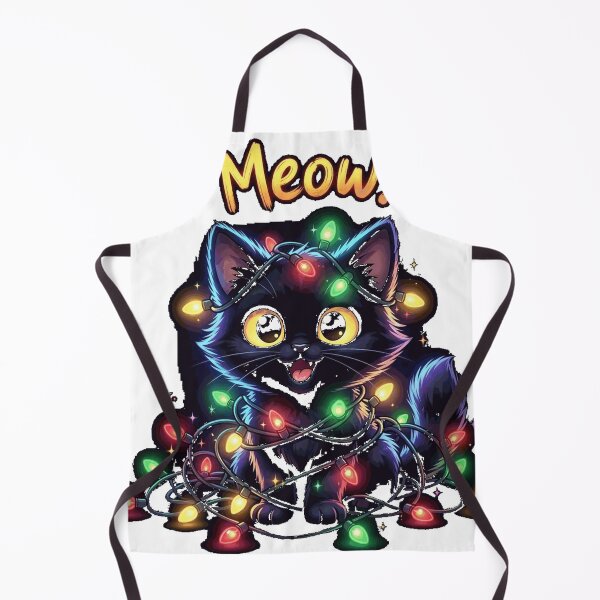 Item preview, Funny black cat tangled in christmas lights Classic T-Shirt (2) designed and sold by Lakshya20031.
