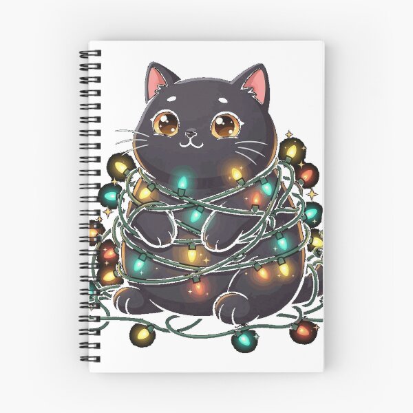 Item preview, Funny black cat tangled in christmas lights Classic T-Shirt designed and sold by MaLhari-Market.