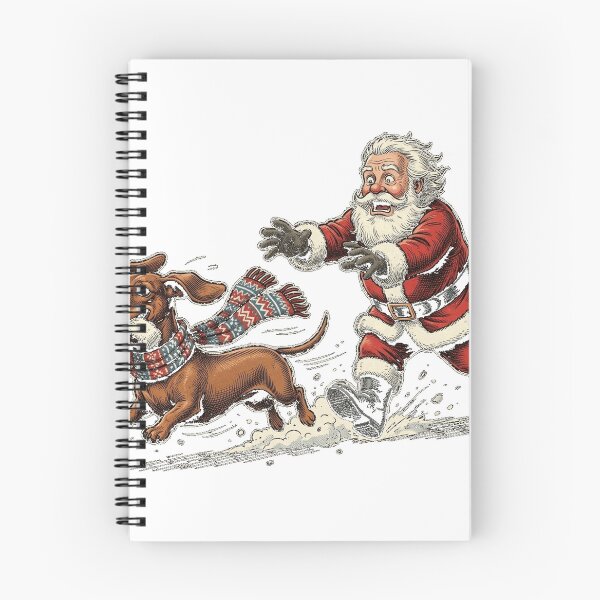 Item preview, Funny Christmas Dachshund Chased by Santa Classic T-Shirt designed and sold by LoveyBug78.