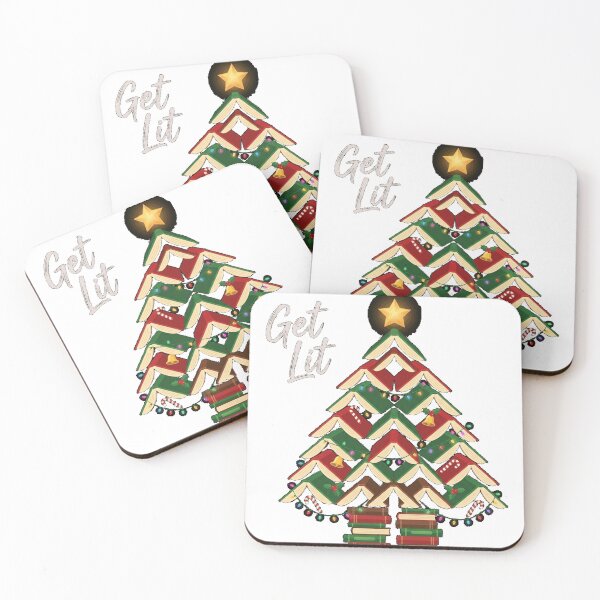 Item preview, Get Lit Book Christmas Tree Bookworm Love To Read Reading Gear Essential T-Shirt designed and sold by Stickerbynp1.