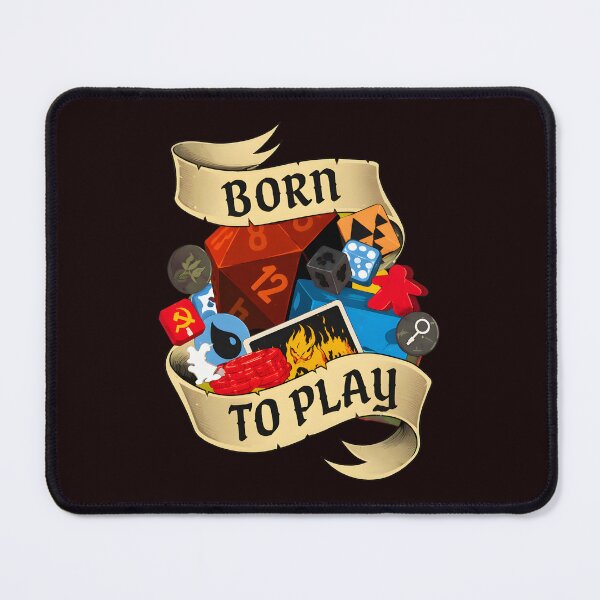 Item preview, Born To Play Banner Dice Meeples Game Accessories designed and sold by Millle-Feuye.